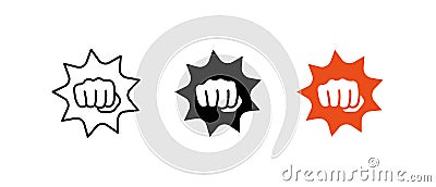 Fist punching knockout icon Vector Illustration