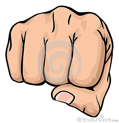 A fist punching towards you Vector Illustration