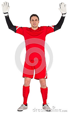 Fit goal keeper looking at camera Stock Photo
