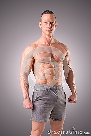 Fit muscular man posing Stock Photo