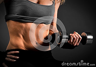 Fit woman abdomen Stock Photo