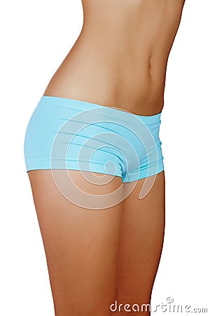 Fit woman in blue panties Stock Photo
