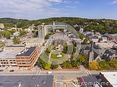Fitchburg District Court aerial view, Fitchburg, Massachusetts, USA Stock Photo