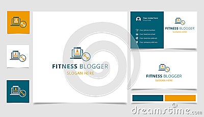 Fitness blogger logo design with editable slogan. Branding book and business card template. Vector Illustration