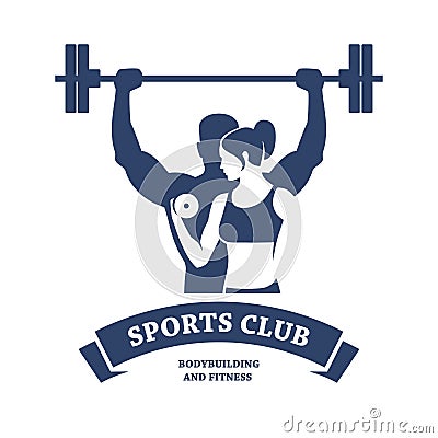 Fitness and Bodybuilding Club Vector Illustration