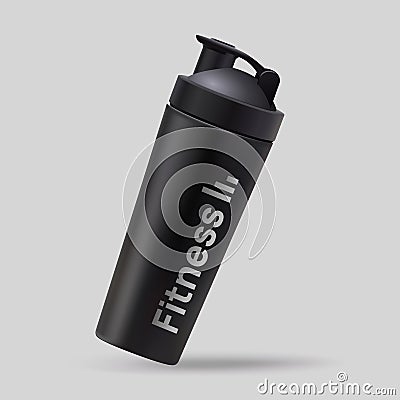 Fitness bottle for gym Mockup. Vector Illustration