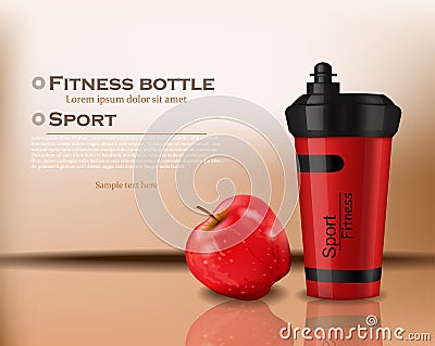 Fitness bottle Vector realistic. 3d detailed illustrations Vector Illustration
