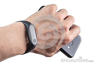 Fitness bracelet-watch Stock Photo