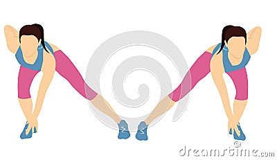 Fitness cardio, legs and butt exercise motivation for your better workout Vector Illustration