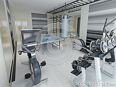 Fitness center techno style Stock Photo