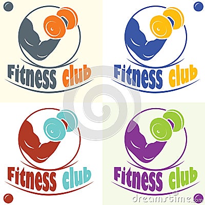 Fitness club logo with a silhouette of a man Vector Illustration