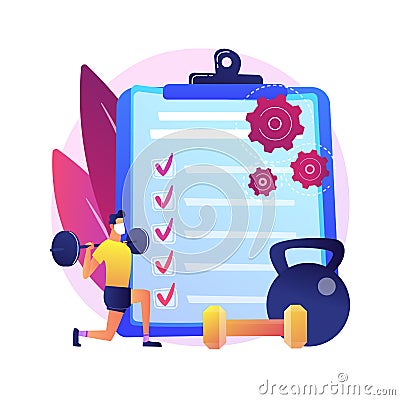 Fitness clubs and gyms pandemic regulations abstract concept vector illustration Vector Illustration