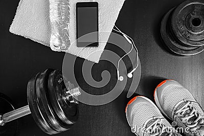 Fitness concept. Sport equipment. Stock Photo