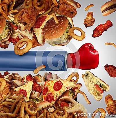 Fitness Diet Fight Stock Photo