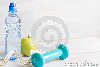 Fitness diet and healthy lifestyle concept background Stock Photo