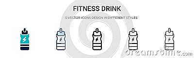 Fitness drink icon in filled, thin line, outline and stroke style. Vector illustration of two colored and black fitness drink Vector Illustration