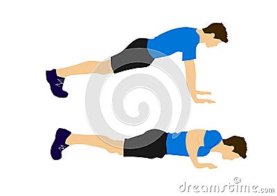Fitness exercise motivation man - push up Stock Photo
