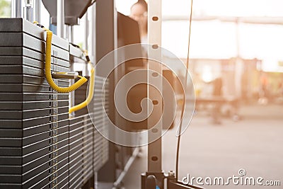 fitness facility center, gym interior, health club with sports t Stock Photo