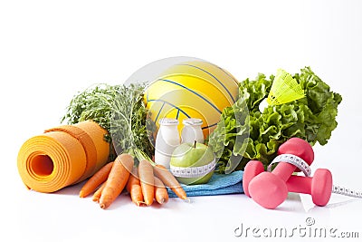 Fitness food and sport activity concept Stock Photo