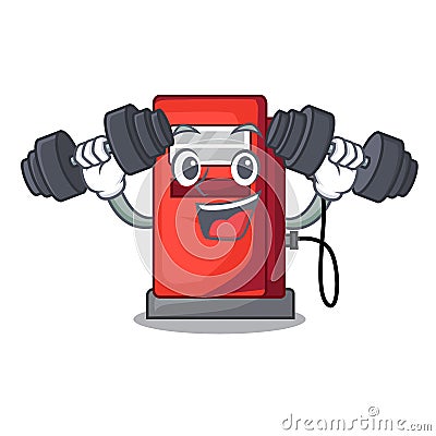 Fitness gosoline pump in the character form Vector Illustration