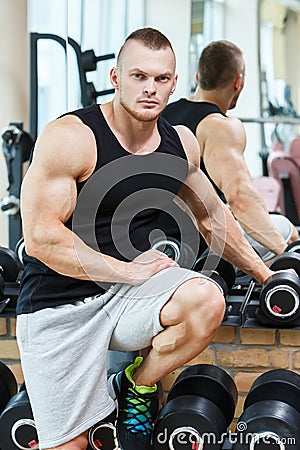 Fitness. Handsome man in the gym Stock Photo