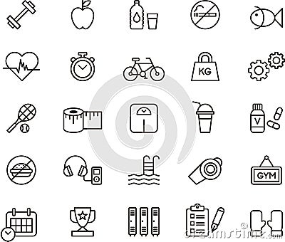 Fitness & Health Care icons Vector Illustration