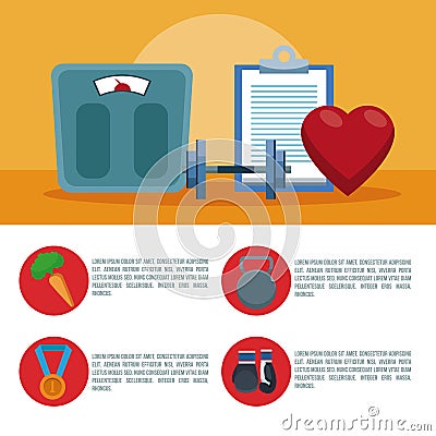 Fitness and health Vector Illustration