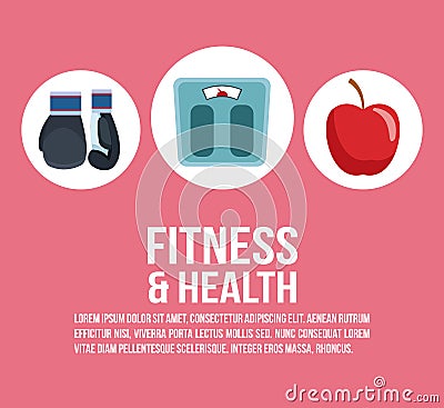 Fitness and health Vector Illustration