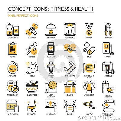 Fitness & Health , pixel perfect icon Stock Photo