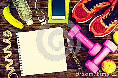 Fitness, healthy, active lifestyles Concept, dumbbells, sport Stock Photo
