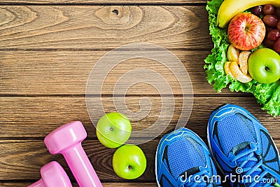 Fitness, healthy and active lifestyles Concept, dumbbells, sport Stock Photo