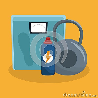 Fitness and healthy elements Vector Illustration