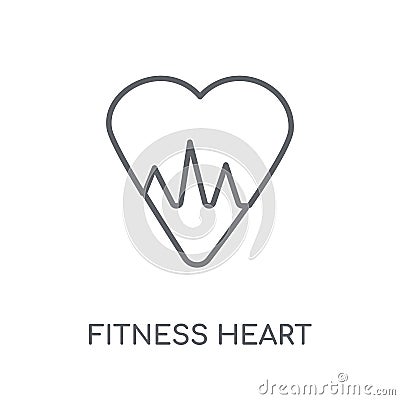 fitness Heart linear icon. Modern outline fitness Heart logo con Vector Illustration