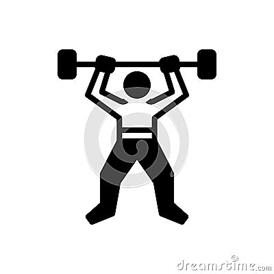 Black solid icon for Fitness, robustness and workout Vector Illustration