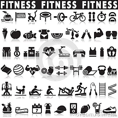 Fitness icons vector set icons Vector Illustration