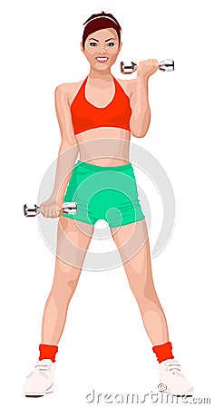 Fitness Japan girl Stock Photo