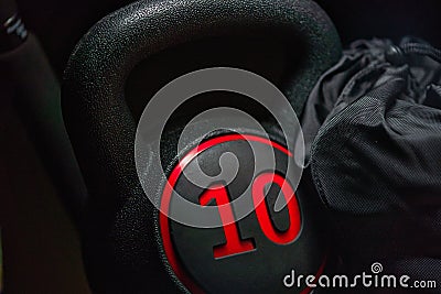 Fitness Kettle bell weight training equipment Stock Photo