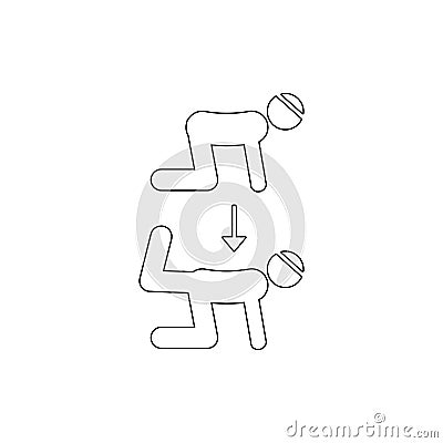 Fitness, kick, position outline icon. Element of fitness illustration. Signs and symbols icon can be used for web, logo, mobile Vector Illustration