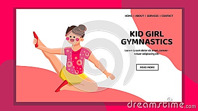 fitness kid girl gymnastics vector Vector Illustration