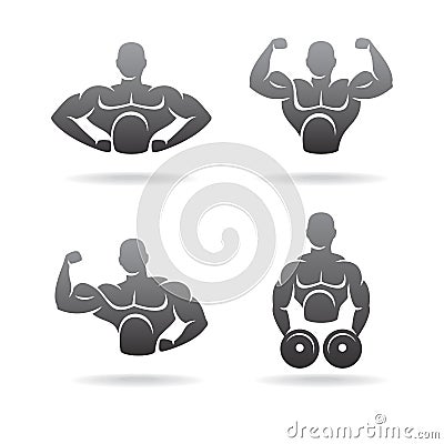 Fitness labels and icons set. Vector Vector Illustration