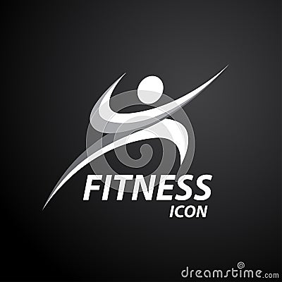 Fitness logo with abstract healthy body wellness icon. Vector illustration Vector Illustration