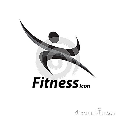 Fitness logo with abstract healthy body wellness icon. Vector illustration Vector Illustration