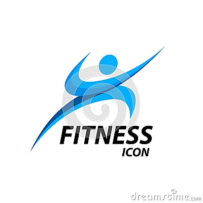 Fitness logo with abstract healthy body wellness icon. Vector illustration Vector Illustration