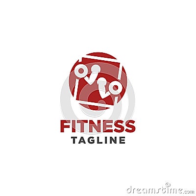 Fitness Logo. Symbol of sport barbel, health, illustration of fresh life Vector Illustration