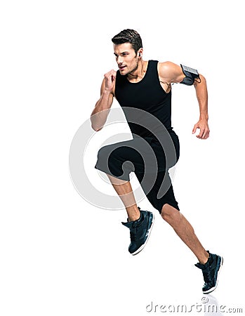 Fitness man running isolated Stock Photo