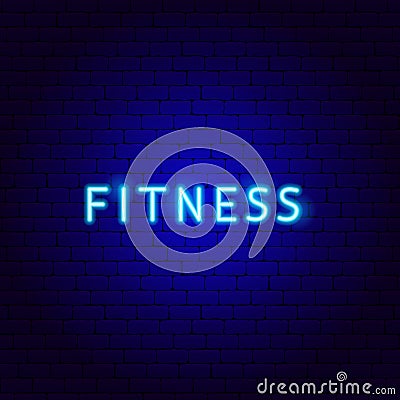 Fitness Neon Text Vector Illustration