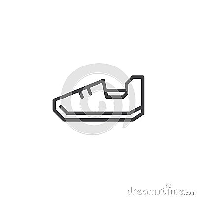 Fitness shoe outline icon Vector Illustration