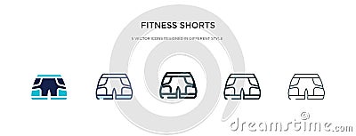 Fitness shorts icon in different style vector illustration. two colored and black fitness shorts vector icons designed in filled, Vector Illustration