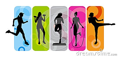 Fitness silhouettes Vector Illustration