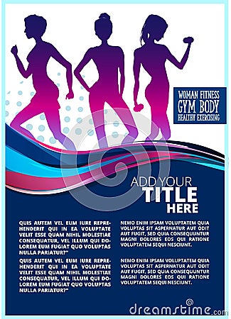 Fitness Silhouettes Flyer, Poster. Vector Illustration